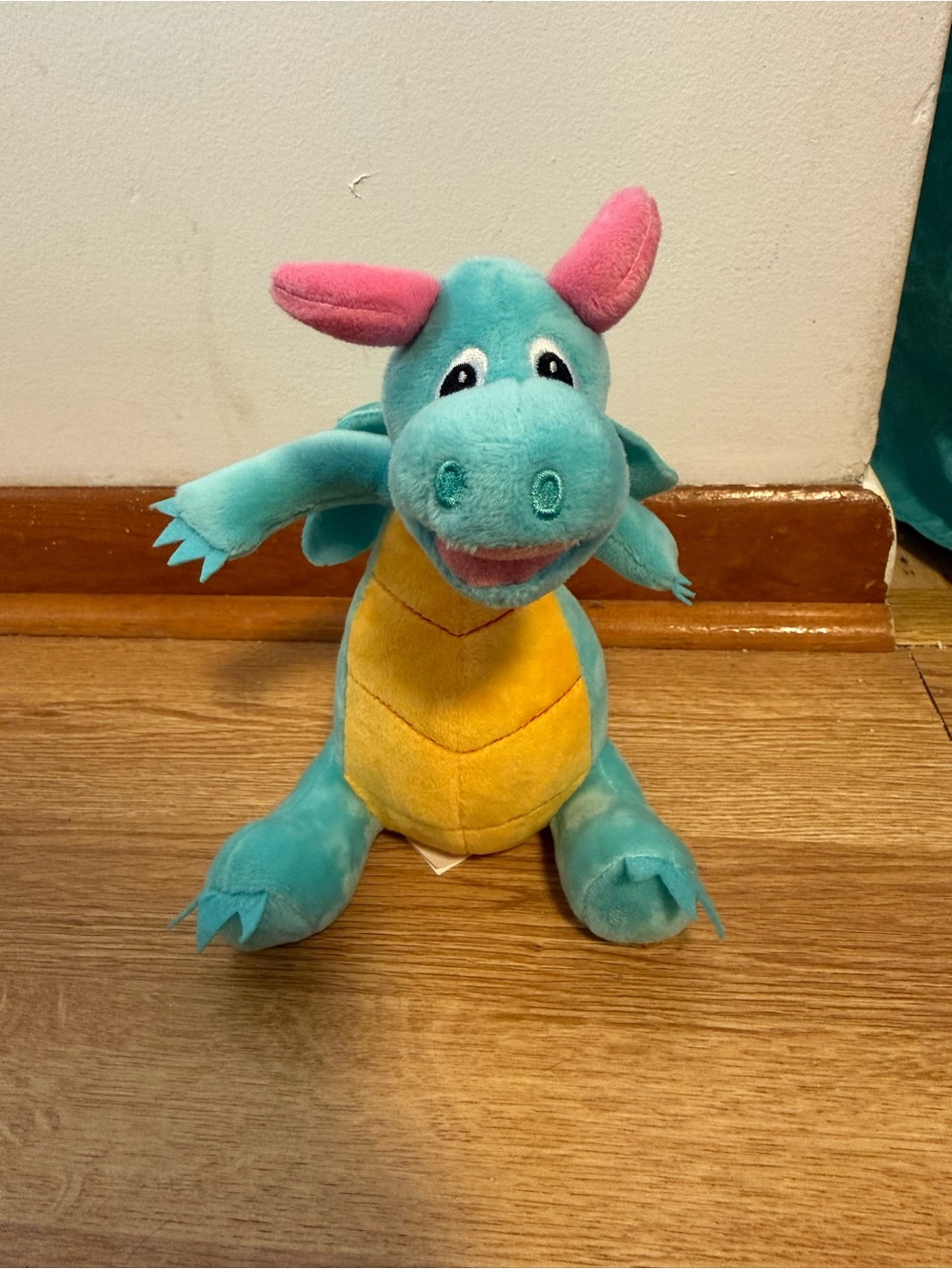 Kids Empire Huggy Dragon Plush Blue Stuffed Animal Toy 8” Embroidered Eyes
